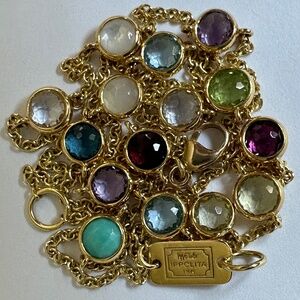 IPPOLITA 18K Yellow Gold LOLLIPOP ~15 Gemstone Station RAINBOW Necklace CONFETTI